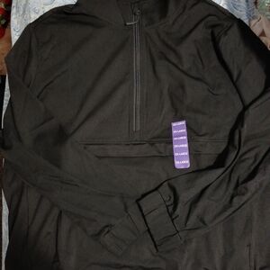 Black Quarter-Zip Women's Sweatshirt